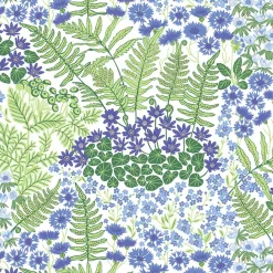 Gardintyger Mönstrade|Arvidssons Textil<Arvidssons textil Blå Blom vit tyg