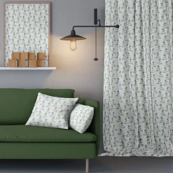 Gardintyger Mönstrade|Arvidssons Textil<Arvidssons textil Blåklocka vit tyg