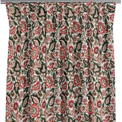 Gardiner Mönstrade<Nordisk Textil Blombacka mörkgrön gardiner