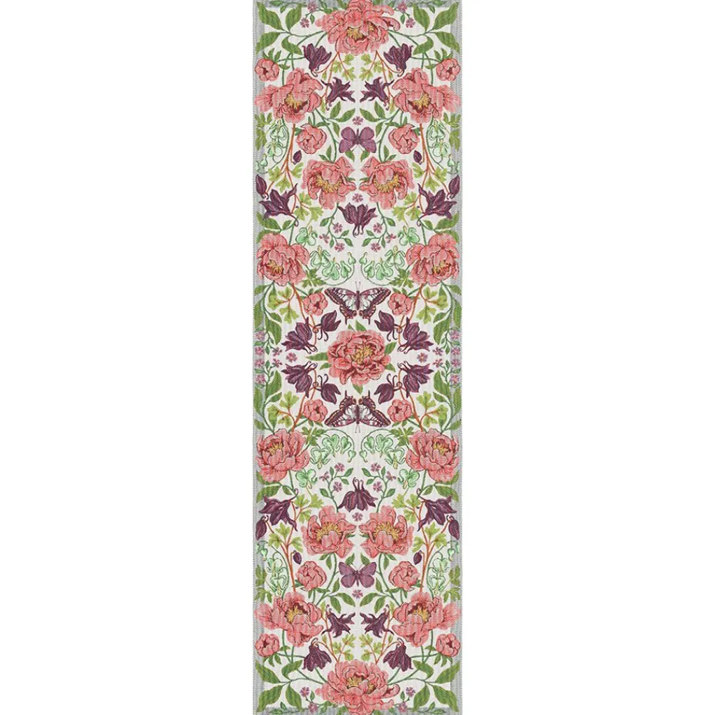 Bordslöpare|Ekelund Löpare<Ekelund Blomsterfest löpare 35x120 - s Linneväveri