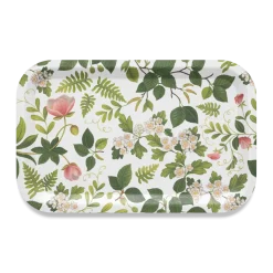 Brickor<Arvidssons textil Blomsterlund grön - Bricka 33xc21cm