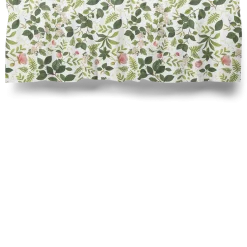 Gardinkappor Mönstrade<Arvidssons textil Blomsterlund grön - gardinkappa metervara