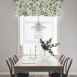 Gardinkappor Mönstrade<Arvidssons textil Blomsterlund grön - gardinkappa metervara