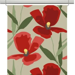 Panelgardiner<Arvidssons textil Blomsterskrud culla röd panelgardiner