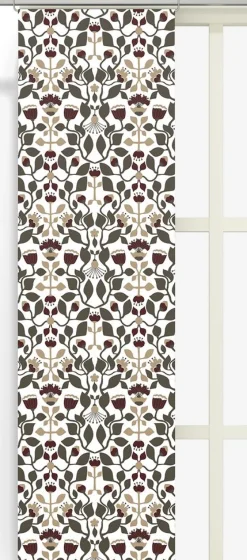Panelgardiner<Arvidssons textil Blomstersnår brun panelgardiner