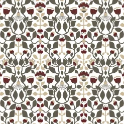 Gardintyger Mönstrade|Arvidssons Textil<Arvidssons textil Blomstersnår brun tyg