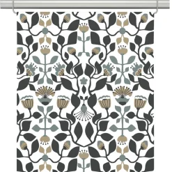 Panelgardiner<Arvidssons textil Blomstersnår turkos panelgardiner