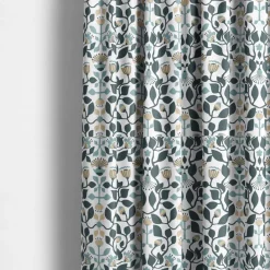 Gardintyger Mönstrade|Arvidssons Textil<Arvidssons textil Blomstersnår turkos tyg