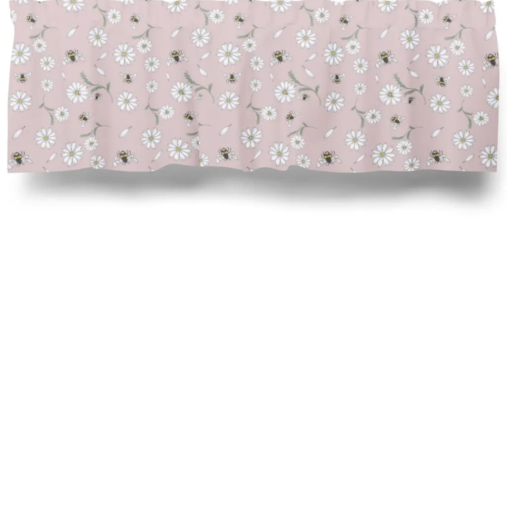 Gardinkappor Mönstrade<Arvidssons textil Blomstersurr rosa gardinkappa metervara