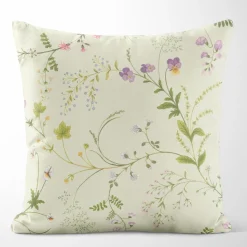 Mönstrade Kuddfodral<Arvidssons textil Blomsteryra gul kuddfodral
