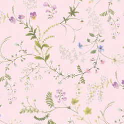 Gardinkappor Mönstrade<Arvidssons textil Blomsteryra rosa gardinkappa metervara