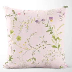Mönstrade Kuddfodral<Arvidssons textil Blomsteryra rosa kuddfodral