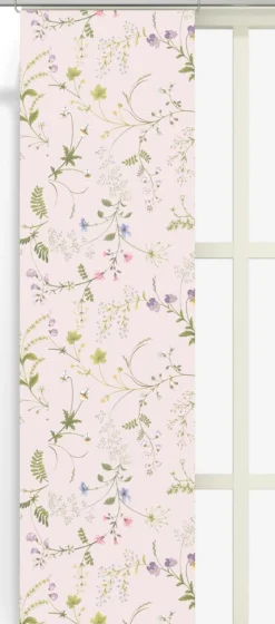 Panelgardiner<Arvidssons textil Blomsteryra rosa panelgardiner