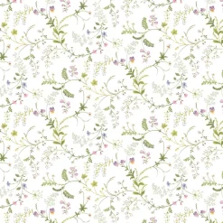 Bordsduk<Arvidssons textil Blomsteryra vit bordsduk