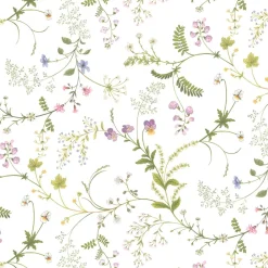 Gardintyger Mönstrade|Arvidssons Textil<Arvidssons textil Blomsteryra vit tyg