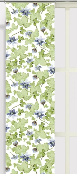 Panelgardiner<Arvidssons textil Blåsippa vit panelgardiner