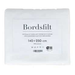 Bordsfilt< Bordsfilt vit förpackning 140x250cm