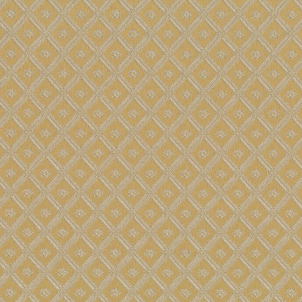 Rutiga Möbeltyger|Mönstrade Möbeltyger<Nordisk Textil Borgholm guld - rutigt möbeltyg i klassisk stil