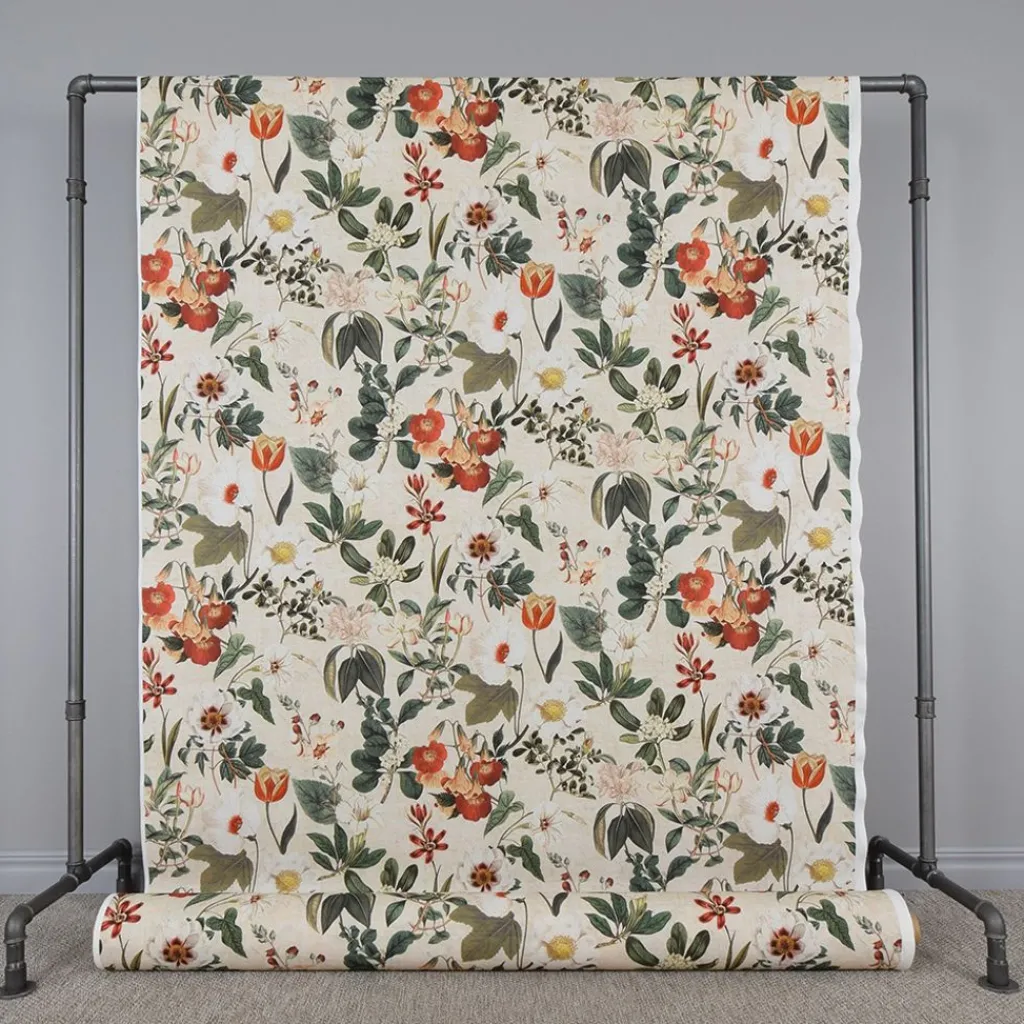 Gardintyger Mönstrade<Nordisk Textil Botany creme tyg
