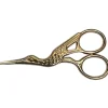 Saxar< Broderisax fågel guld 9 cm