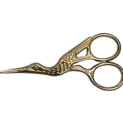 Saxar< Broderisax fågel guld 9 cm