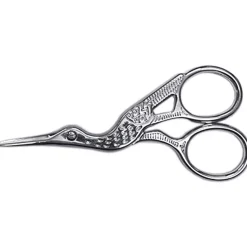Saxar< Broderisax fågel silver 9 cm