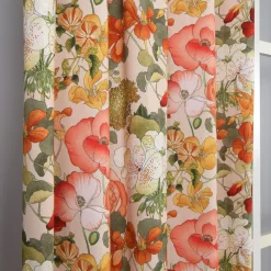 Gardiner Mönstrade<Nordisk Textil Capucine orange gardiner – Färgstark blommig gardin