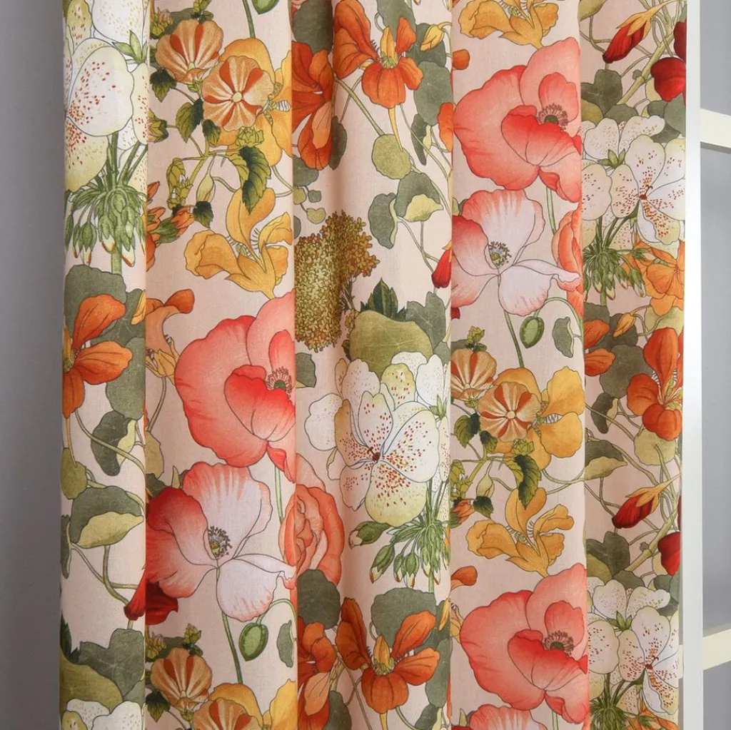 Gardiner Mönstrade<Nordisk Textil Capucine orange gardiner – Färgstark blommig gardin