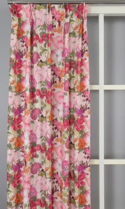 Gardiner Mönstrade<Nordisk Textil Capucine rosa gardiner – Färgstark blommig gardin