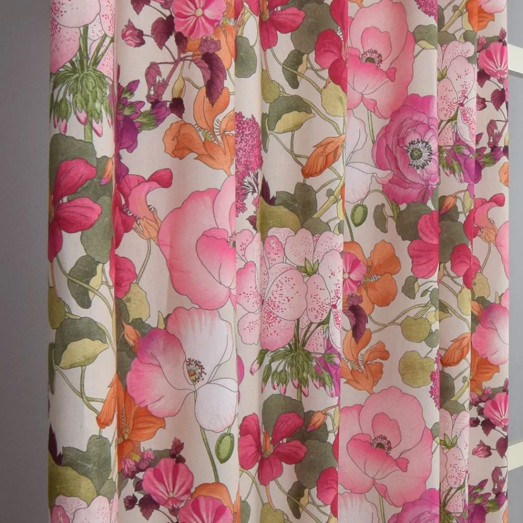 Gardiner Mönstrade<Nordisk Textil Capucine rosa gardiner – Färgstark blommig gardin
