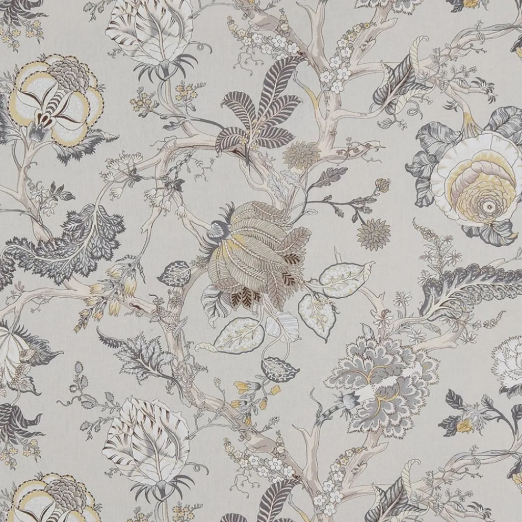 Gardintyger Mönstrade<Nordisk Textil Ceylan beige-gul tyg