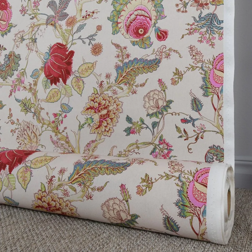 Gardintyger Mönstrade<Nordisk Textil Ceylan beige-multi tyg