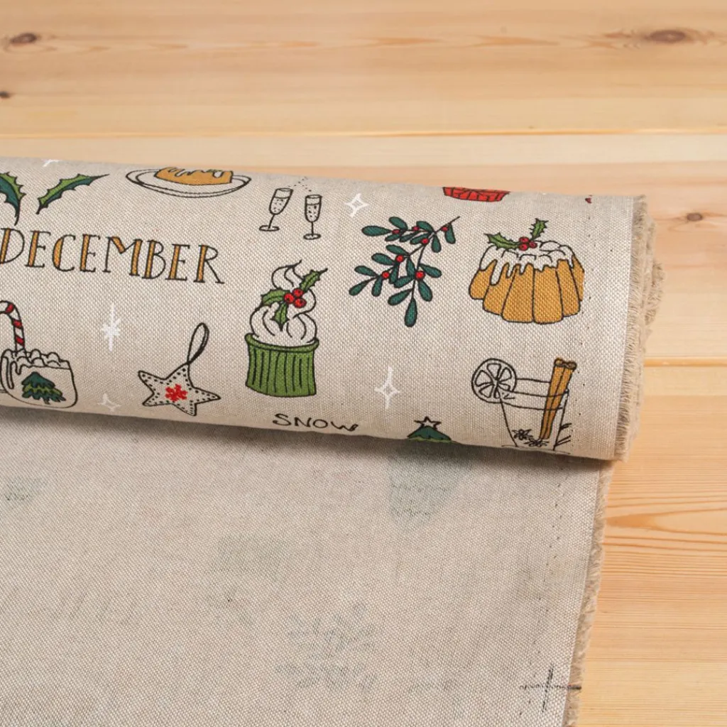 Gardintyger Mönstrade|Jultyger< Christmas doodle tyg