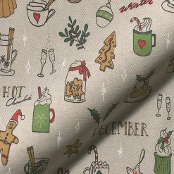 Gardintyger Mönstrade|Jultyger< Christmas doodle tyg