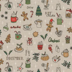 Gardintyger Mönstrade|Jultyger< Christmas doodle tyg