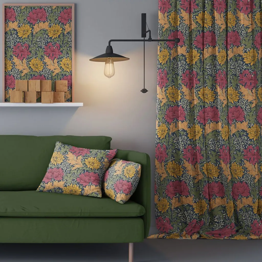 Gardiner Mönstrade<Nordisk Textil Chrysanthemum Bloom gardiner