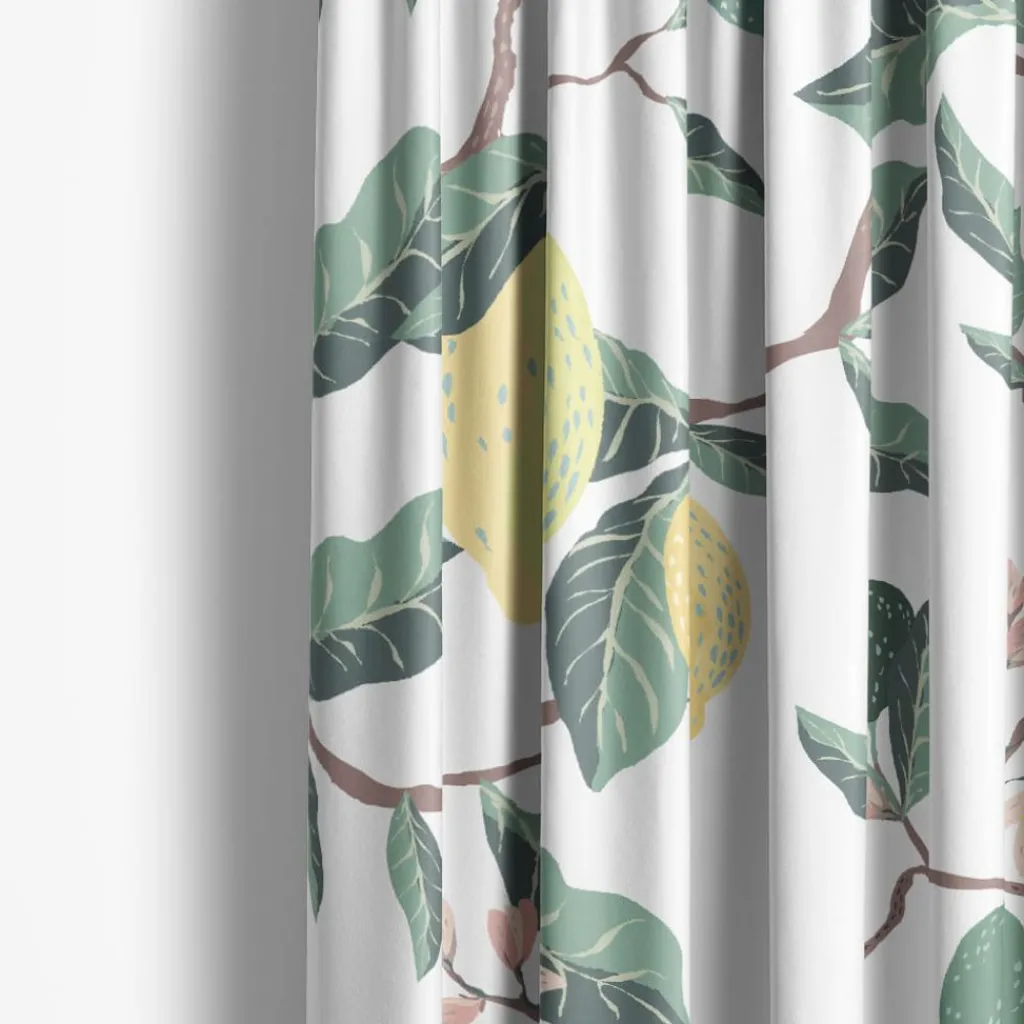 Gardintyger Mönstrade|Arvidssons Textil<Arvidssons textil Citron grön tyg