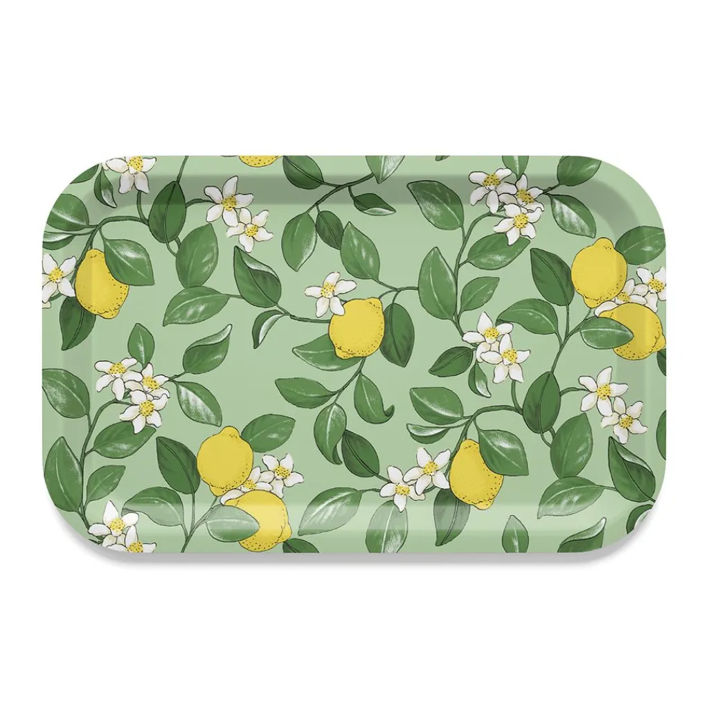 Brickor<Arvidssons textil Citronlycka grön bricka 33×21cm