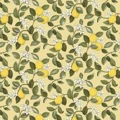 Gardintyger Mönstrade|Arvidssons Textil<Arvidssons textil Citronlycka gul tyg med citroner