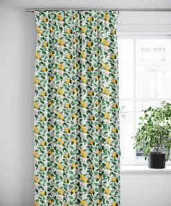 Gardiner Mönstrade<Arvidssons textil Citronlycka vit gardiner med citroner