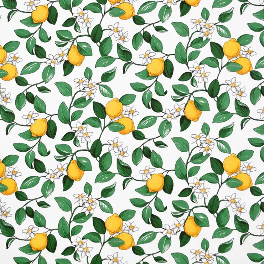 Arvidssons Textil|Textilvaxduk<Arvidssons textil Citronlycka vit textilvaxduk med citroner