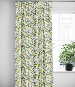 Gardiner Mönstrade<Arvidssons textil Citronträd gul - gardiner med citroner