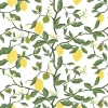 Mönstrade Kuddfodral<Arvidssons textil Citronträd gul kuddfodral