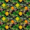 Gardintyger Mönstrade|Arvidssons Textil<Arvidssons textil Citrus svart tyg – Elegans med färgstarka citrusdetaljer