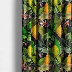 Gardintyger Mönstrade|Arvidssons Textil<Arvidssons textil Citrus svart tyg – Elegans med färgstarka citrusdetaljer