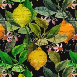 Gardintyger Mönstrade|Arvidssons Textil<Arvidssons textil Citrus svart tyg – Elegans med färgstarka citrusdetaljer