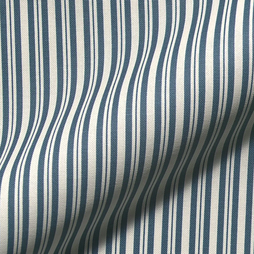 Gardintyger Mönstrade|Rutor & Ränder< Classic Stripe Scene blå randigt tyg