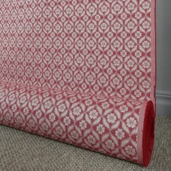 Mönstrade Möbeltyger|Bolster< Clover röd tyg