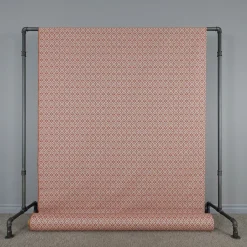 Mönstrade Möbeltyger|Bolster< Clover terracotta tyg