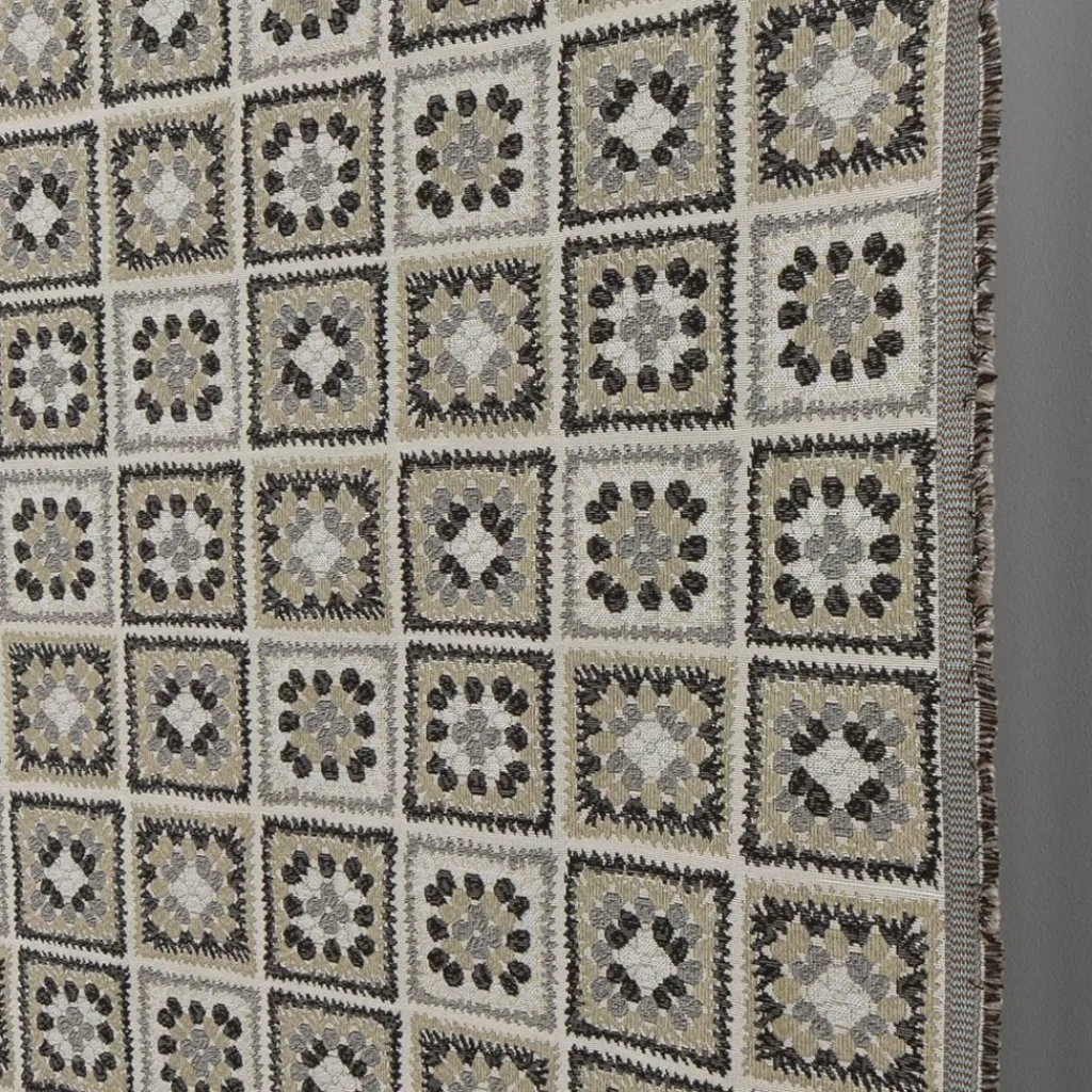 Rutiga Möbeltyger|Mönstrade Möbeltyger<Arvidssons textil Cristina beige mormorsruta möbeltyg